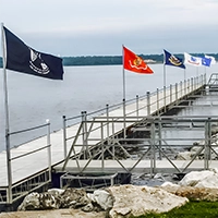 Keokuk Yacht Club dock flags