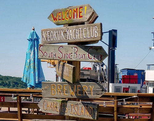 Keokuk Yacht Club dock signs